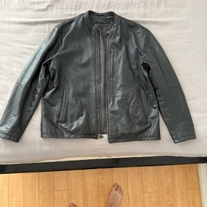 John Varvatos Star USA Sheepskin Leather Moto Jacket Black Size XXL